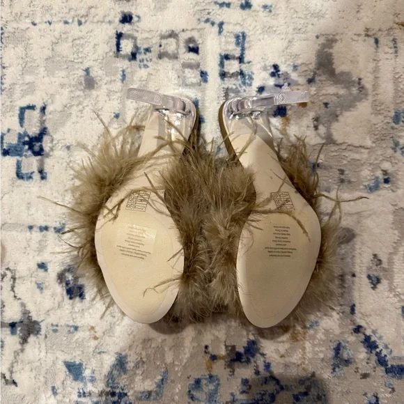 Jeffrey Campbell Brown/Taupe Feathered Heels - Picture 5 of 6